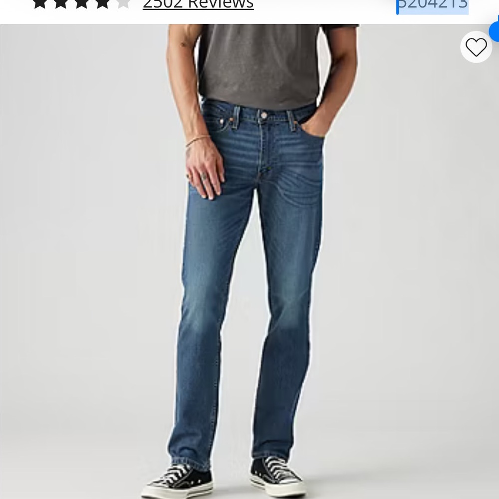 Levi's 511 Slim Straight Fit Men's Denim Jeans,‎ Size 38/30